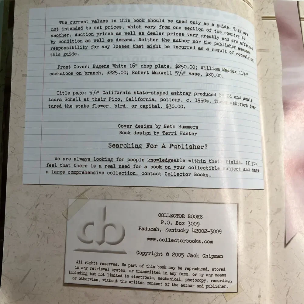 California Pottery Scrapbook Identification Value Guide History Art Chipman 2005